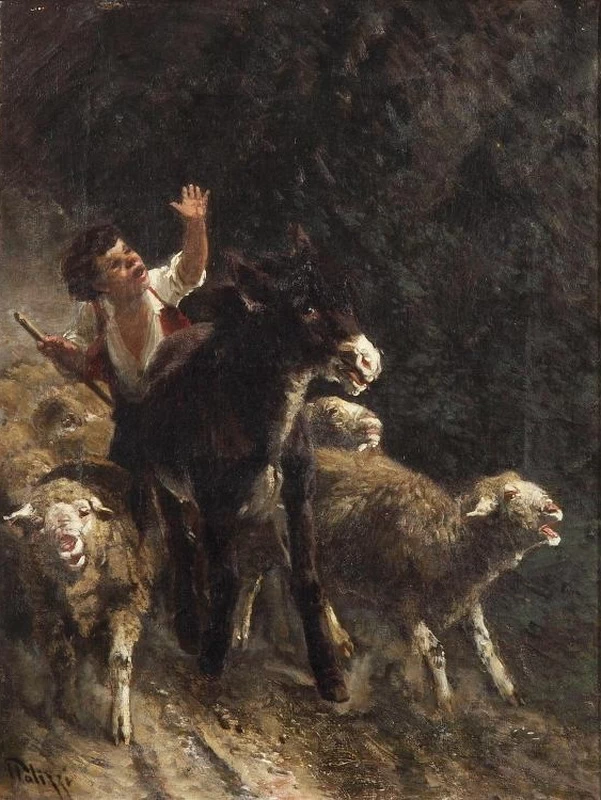 Pastorello con pecore